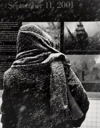 Hooded Figure in Snow at Ground Zero