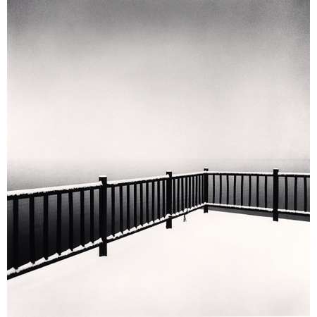 Fence in Snowfall, Toya Lake, Hokkaido, Japan