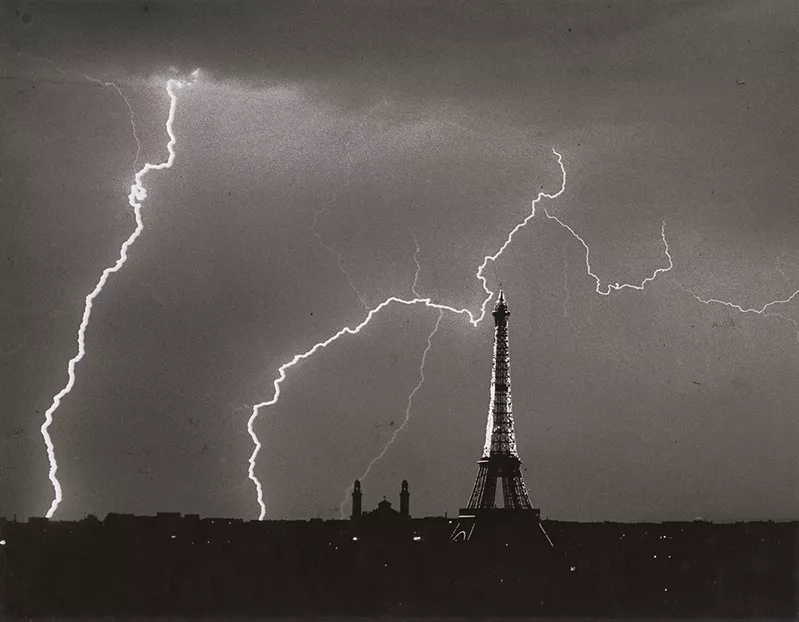 Kertesz, Eiffel Tower and Lightning at Night, Catherine Couturier Gallery