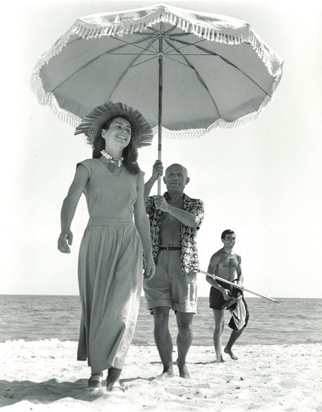 Robert Capa - Pablo Picasso and Francoise Gilo, Golfe-Juan, France, August 1948