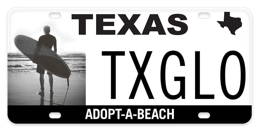 Kenny Braun, Specialty License Plate, Adopt-a-beach, Texas, Surf Texas