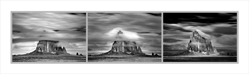 Mitch Dobrowner, Shiprock Triptych, 2008, Catherine Couturier Gallery