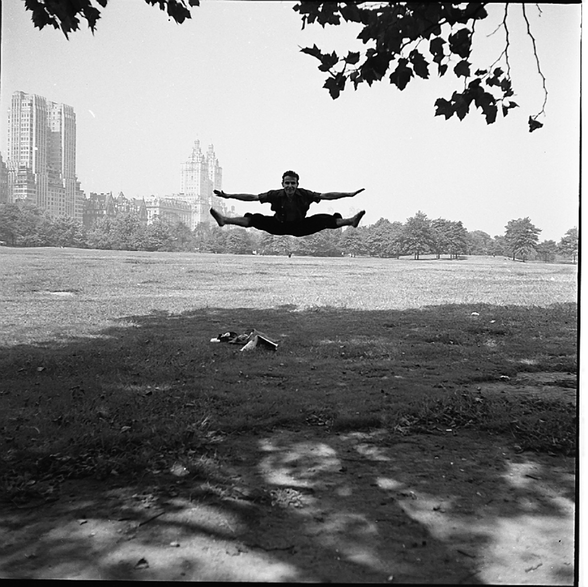 Vivian Maier, Man Doing Splits in Mid Air, Central Park, NY, 1955